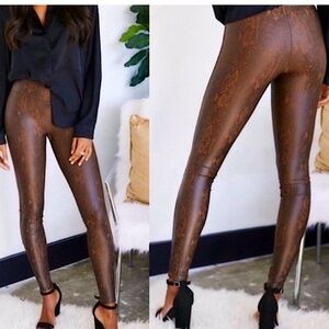 Spanx Snakeskin Faux leather leggings